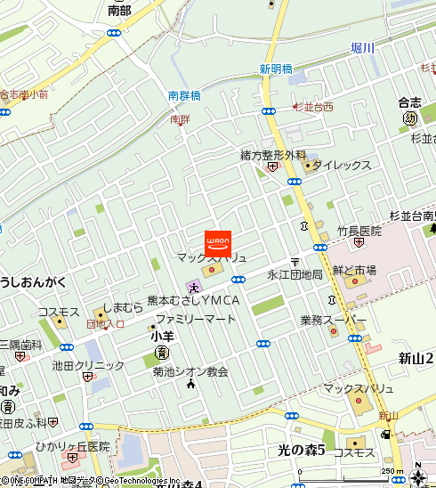 マックスバリュ永江団地店付近の地図